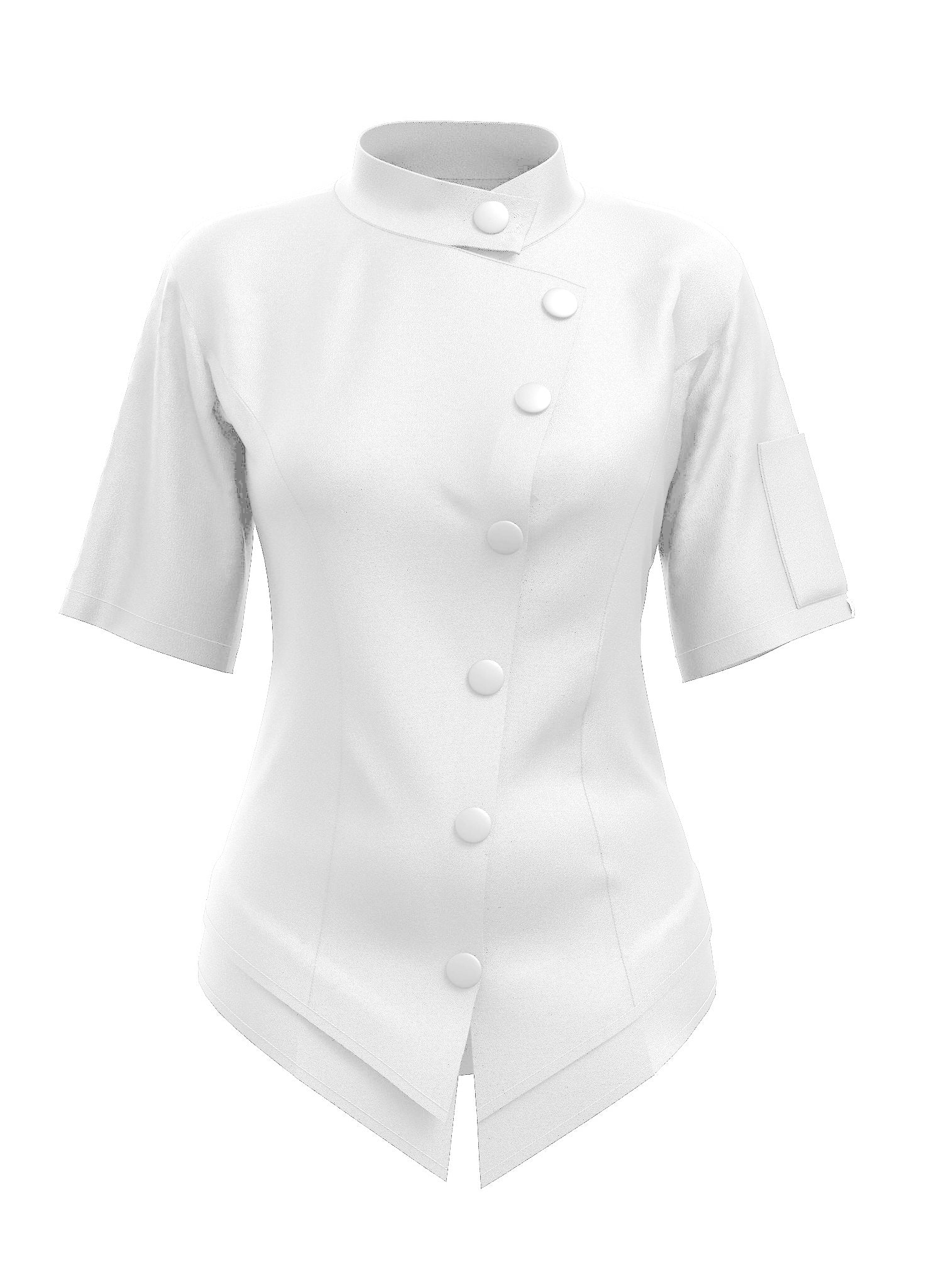 Coconut women’s chef coat short sleeve – peplum waist