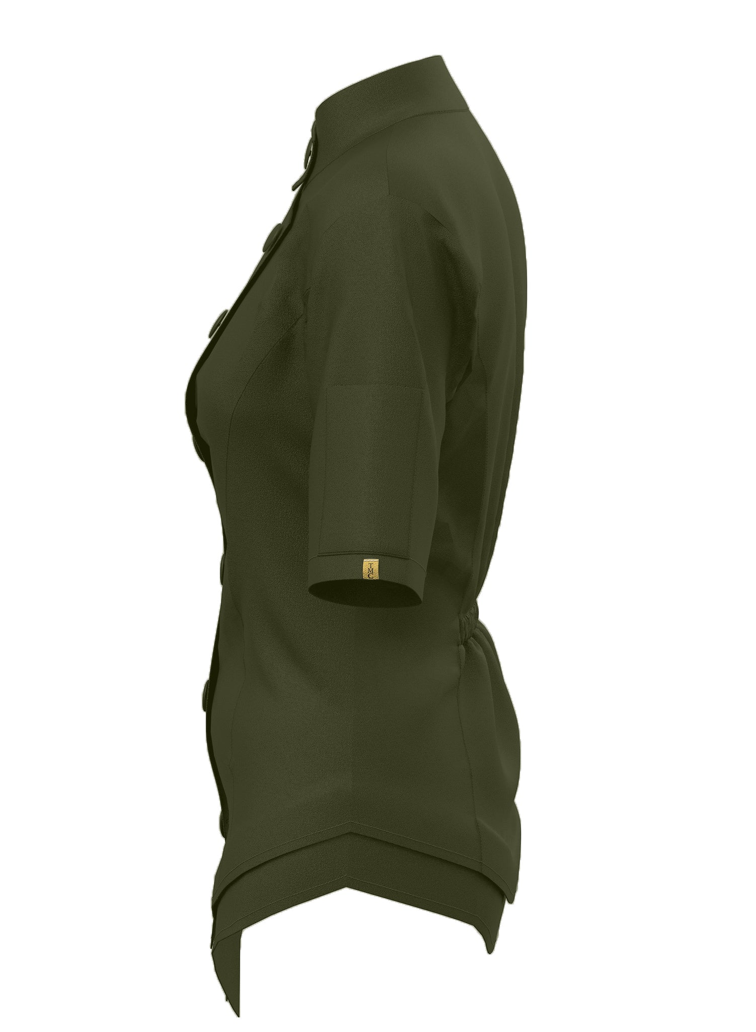 Olive chef jacket for women – themodernculinarian