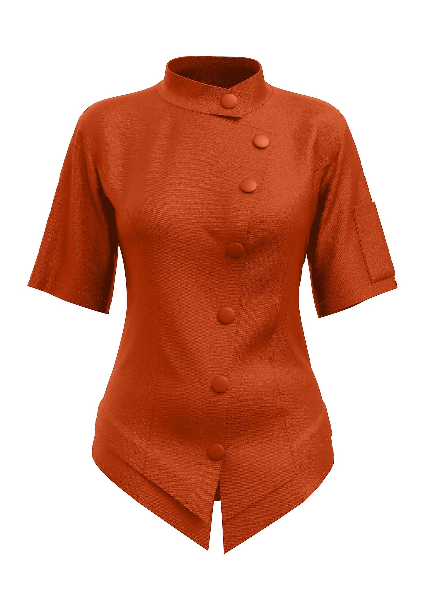 Persimmon women’s chef coat short sleeve – peplum waist