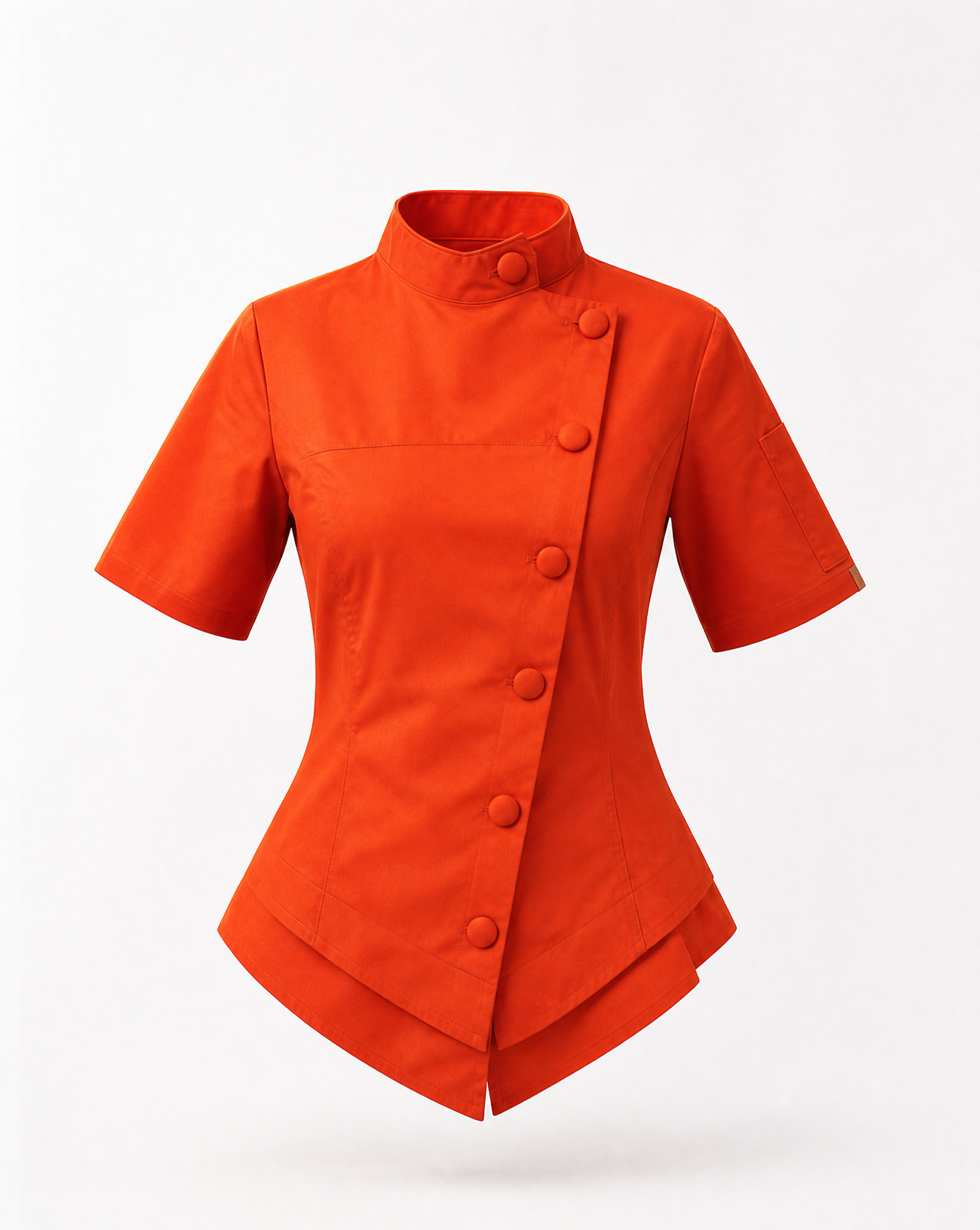Persimmon women’s chef coat short sleeve – peplum waist